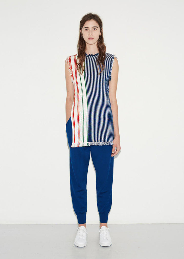 Raw Edge Stripe Tunic