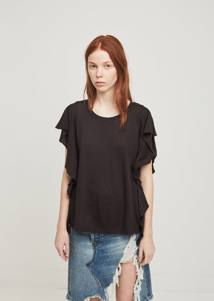 Wash Black Flutter Tee