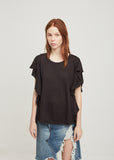 Wash Black Flutter Tee
