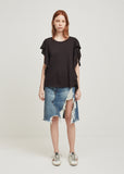 Wash Black Flutter Tee