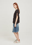 Wash Black Flutter Tee