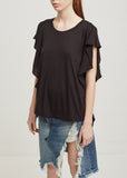 Wash Black Flutter Tee
