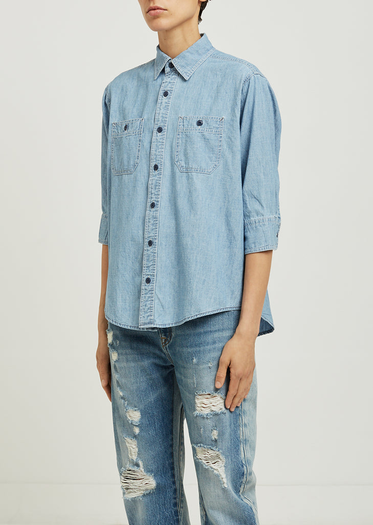 Overlap Chambray Shirt