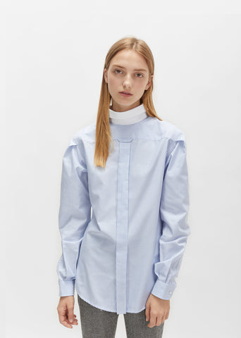 Blue Stripe Backwards Button Up Shirt
