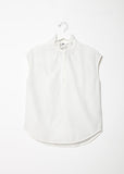Silk Cotton Voile Ruffle Neck Top