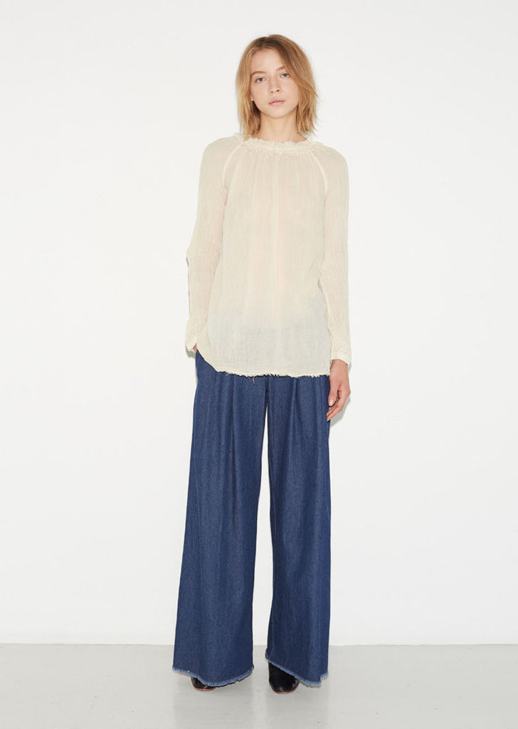 Shirred Collar Blouse