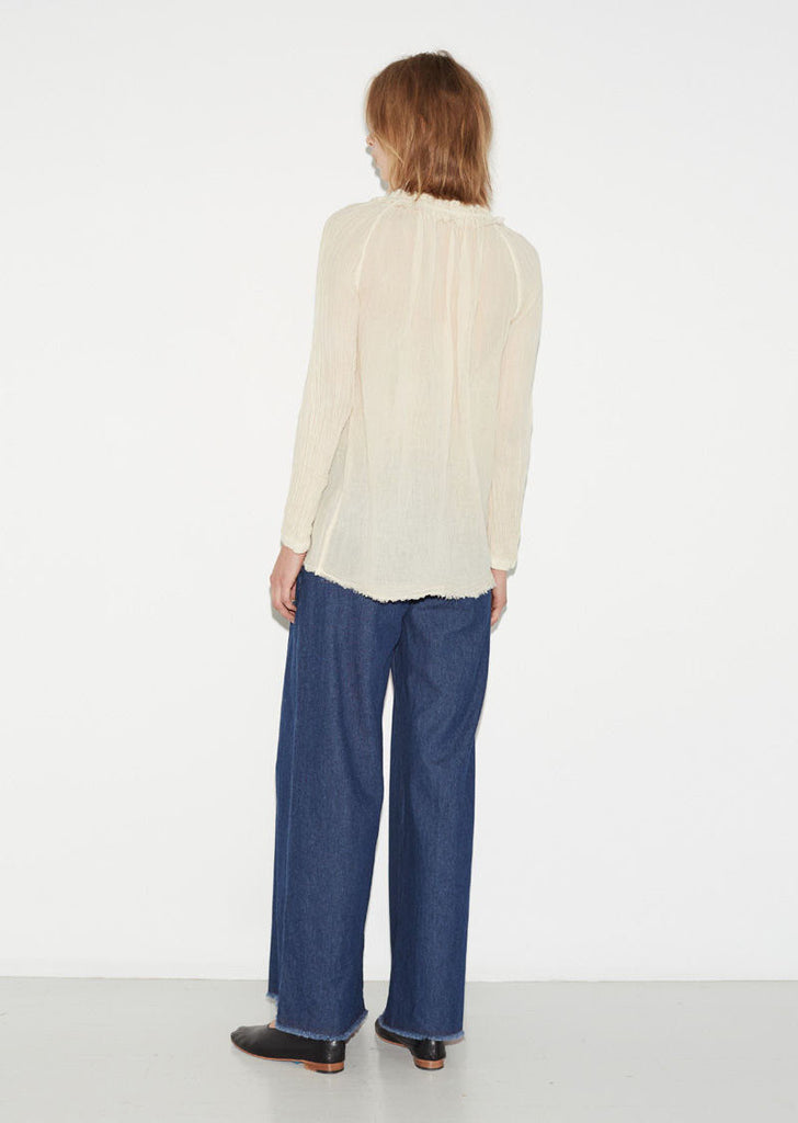 Shirred Collar Blouse