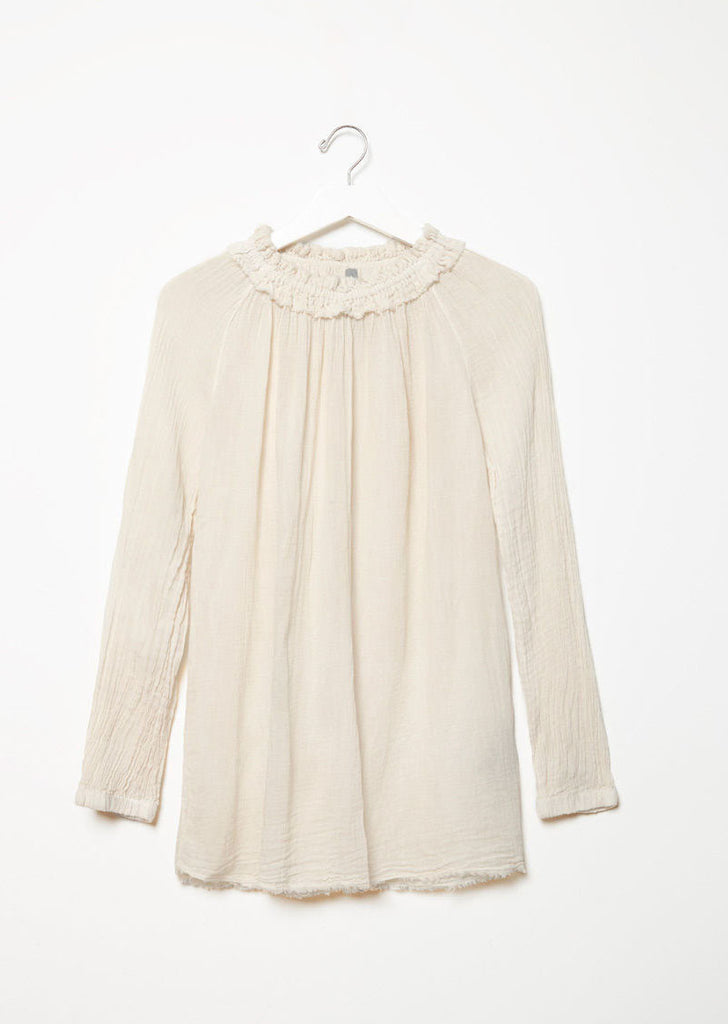 Shirred Collar Blouse