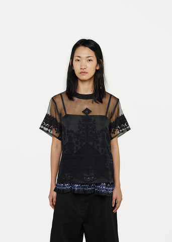 Tribal Lace Organza Top