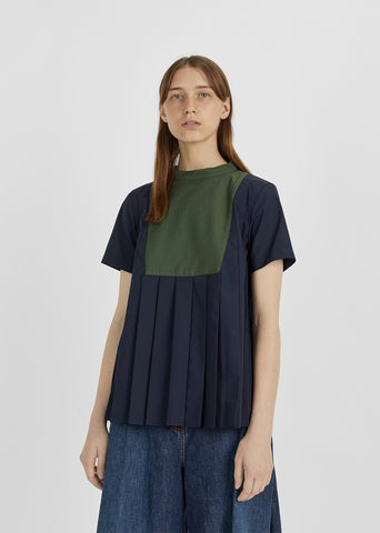 Front Bib Pleated Top