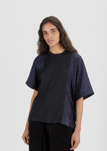 Cupro Stripe and Jacquard T-Shirt