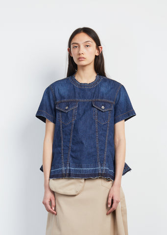 Denim Crewneck Top