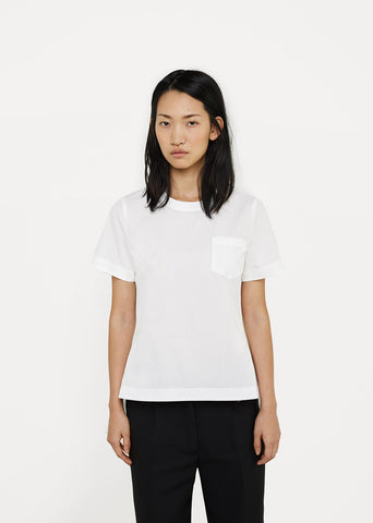 Cotton Poplin Top with Back Pleats