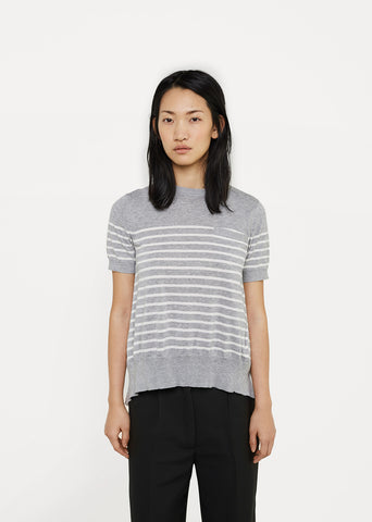 Striped Sweater with Back Cascade