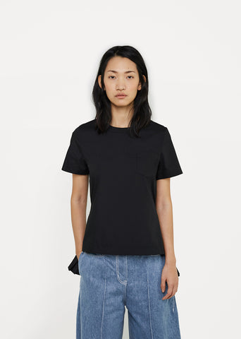 Cotton Poplin Top with Back Pleats