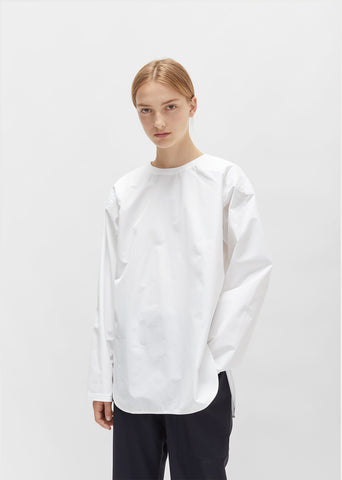 Quilted Shoulder Cotton Blouse