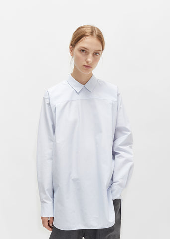 Mini Rib Striped Cotton Shirt