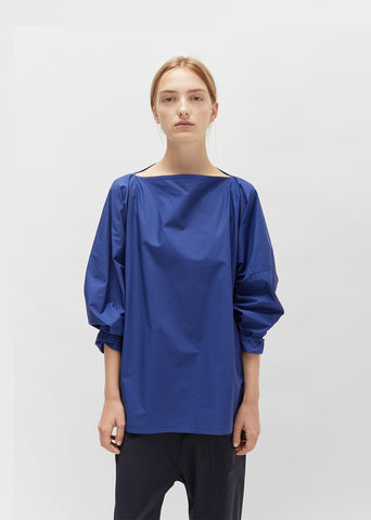 Cotton Poplin Boatneck Blouse