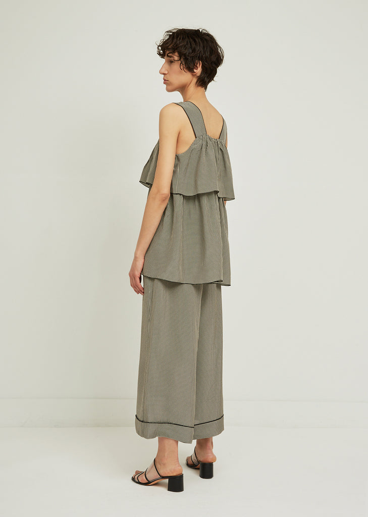 Tiered Gingham Sundress Sleeveless Top