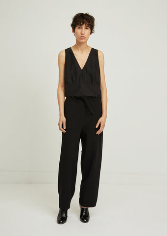 Pocket Front Tie Wool Pants