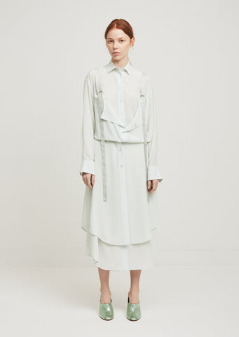 Leo Button Front Double Layer Skirt