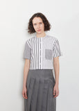 Cotton Poplin Stripe Cropped Shirt