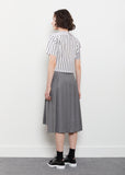 Wool Twill Pleated Skirt