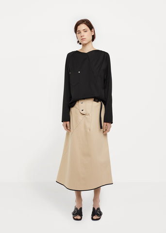 Denim Tacked Skirt