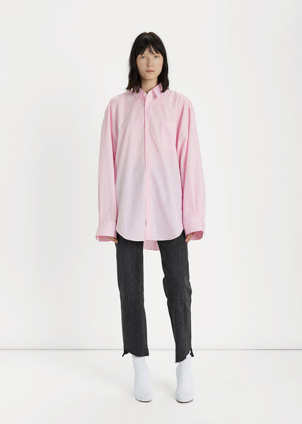 X Comme des Garcons Striped Oversized 80 s Shirt by Vetements La Garconne