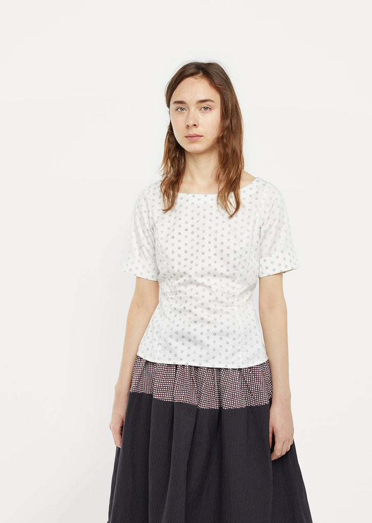 Cotton Satin Dot Blouse