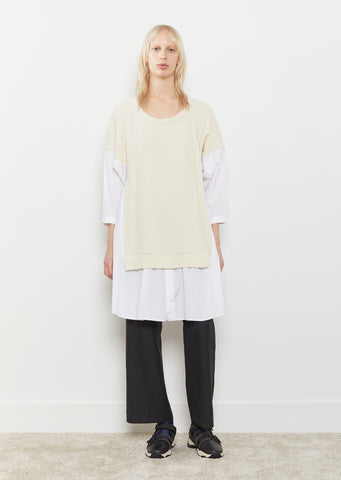 Knit Panel Oversized Shirt