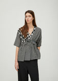 Cupro Gingham Check Top