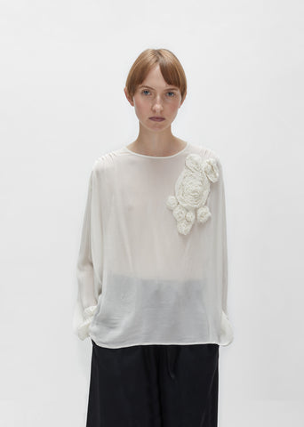Flower Embroidery Blouse