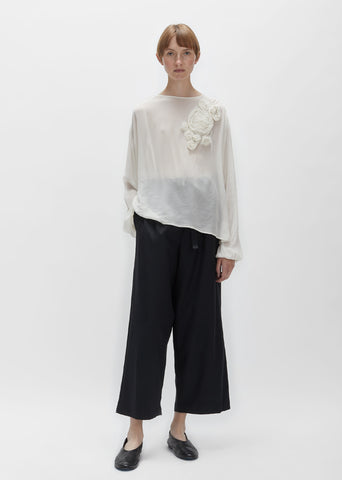 Wool Flannel Drawstring Trouser