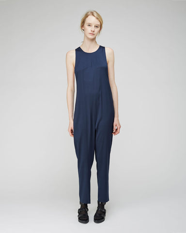 Sleeveless Silk Twill Romper