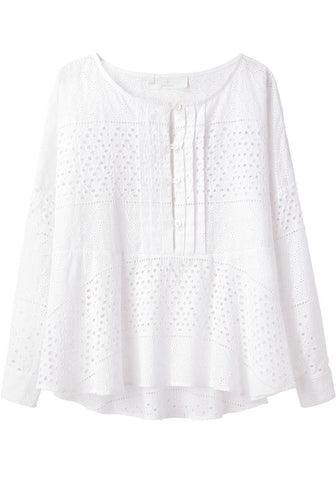 Eyelet Henley Top