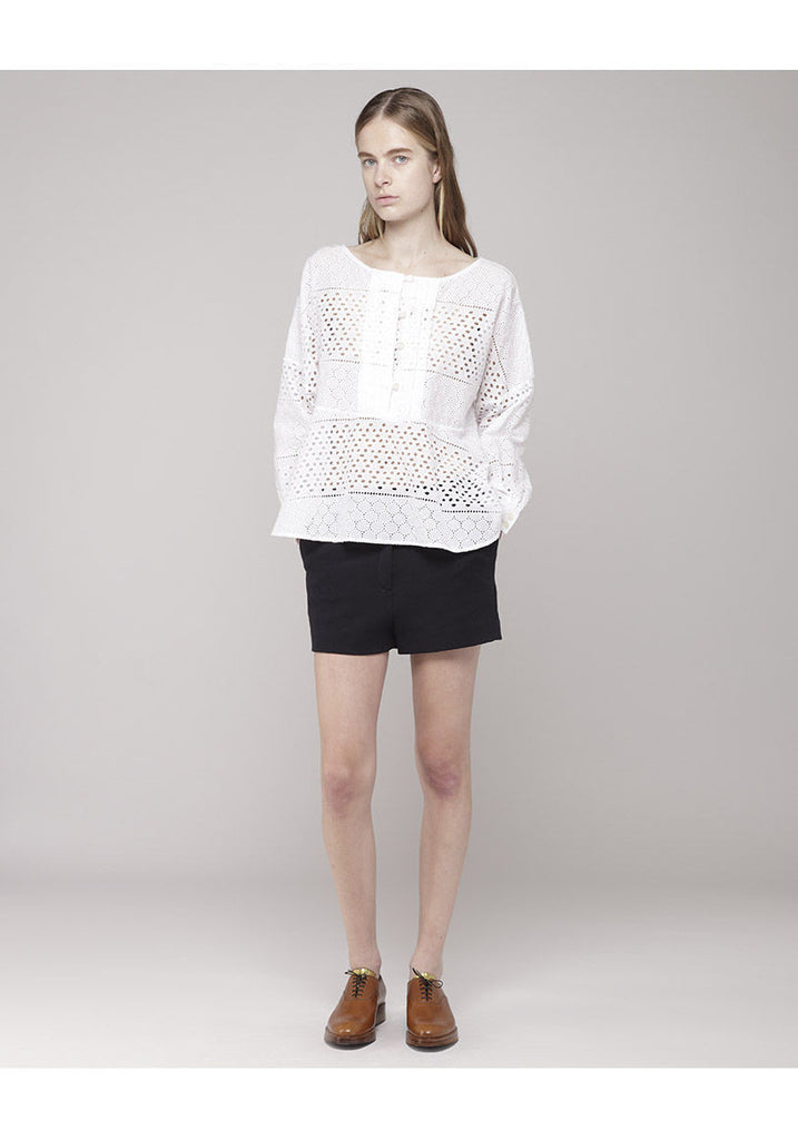 Eyelet Henley Top