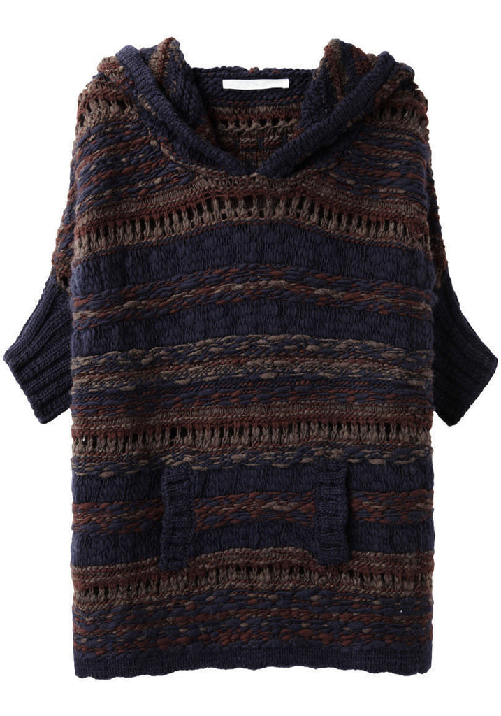 Hooded Poncho Pullover