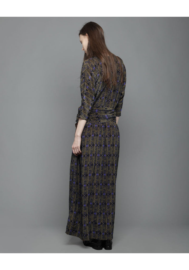 Peacock Print Gown