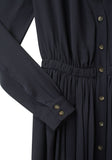 Pleated Crepe Shirtdress