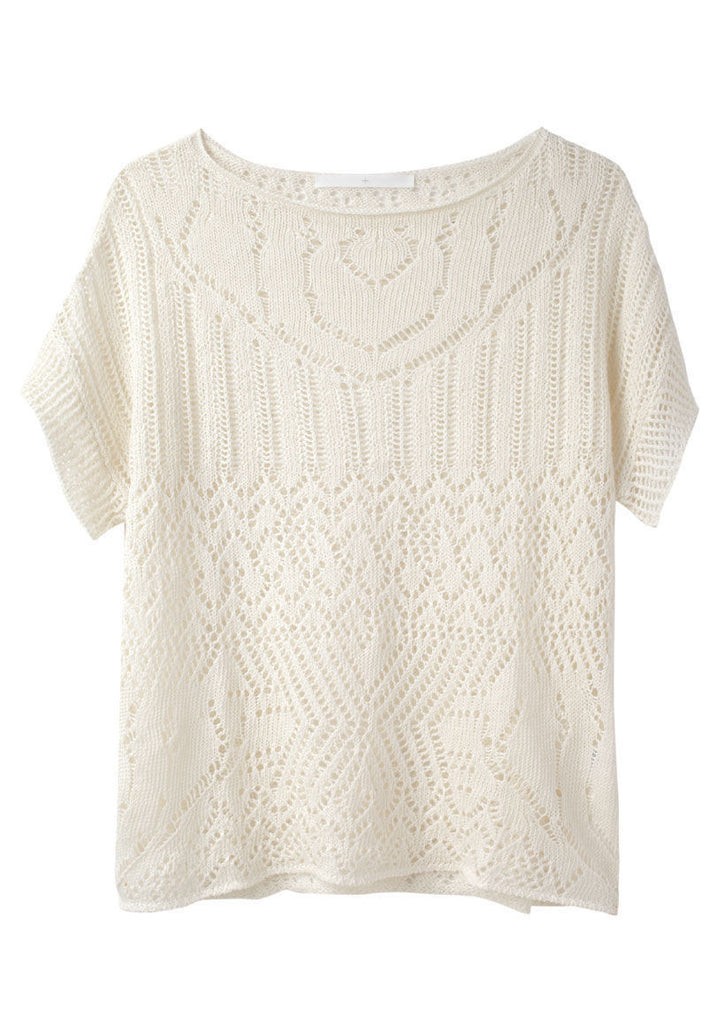 Pointelle Linen Sweater