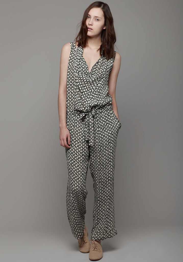 Printed Silk Jumpsuit