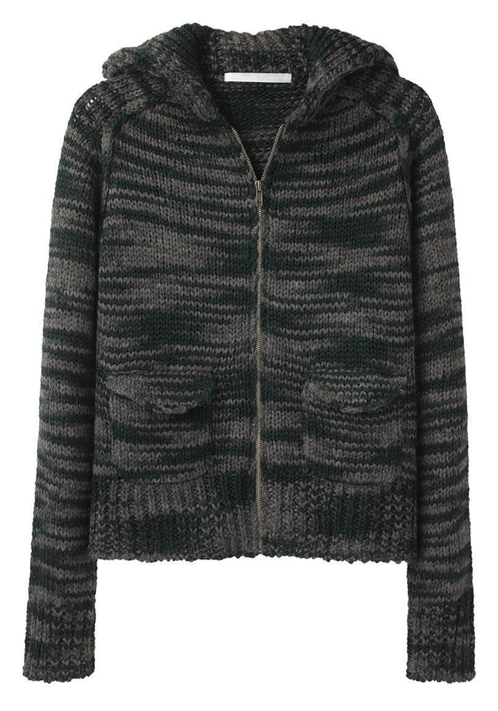 Zip Marled Cardigan