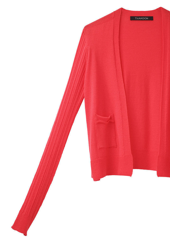 Cropped Open Front Cardigan