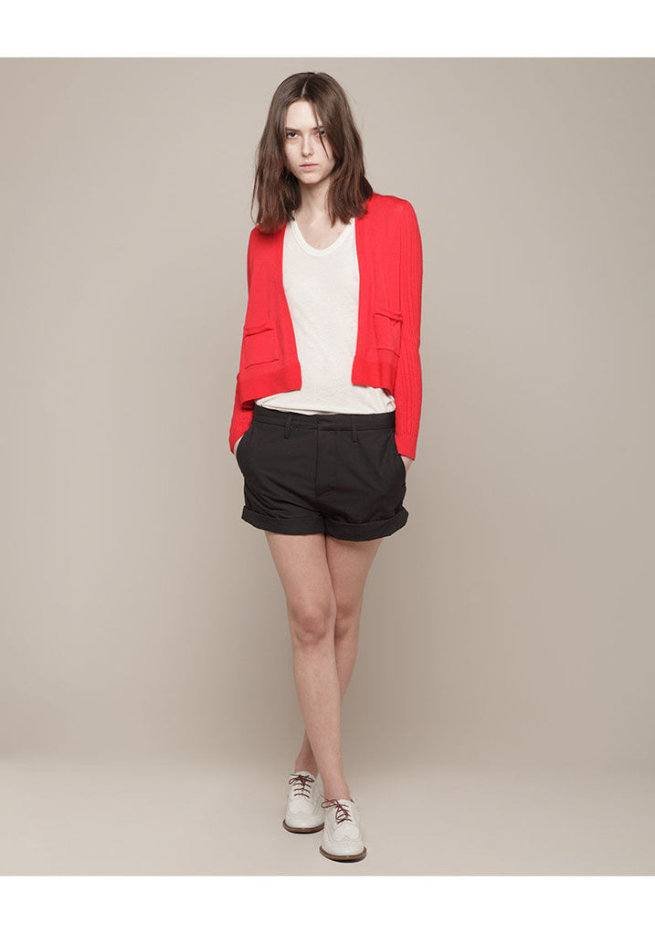 Cropped Open Front Cardigan