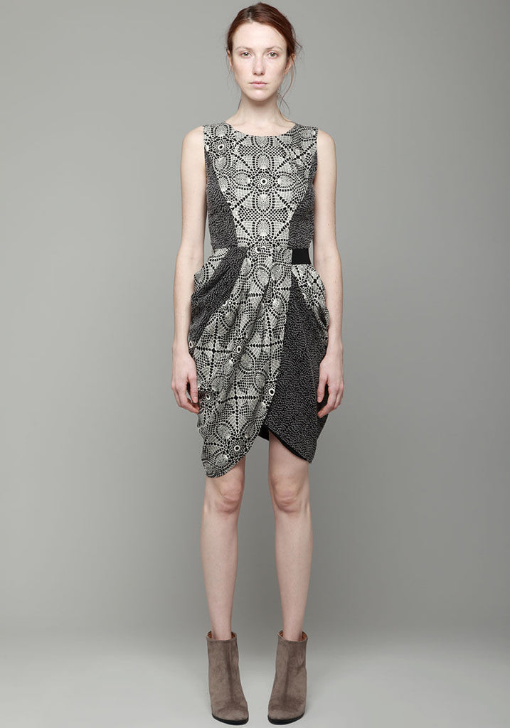 Draped Bottom Shift Dress