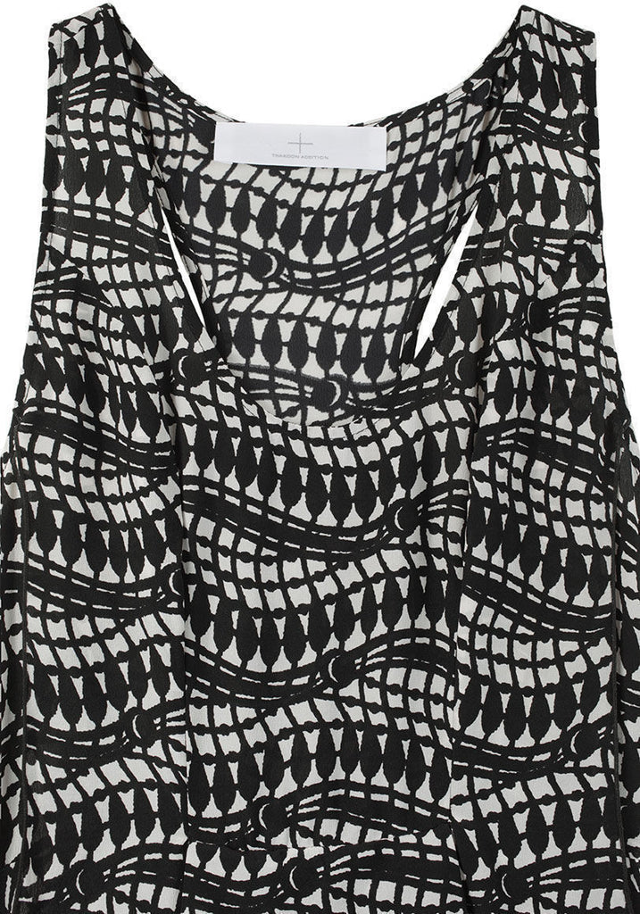 Flounce Printed Gown