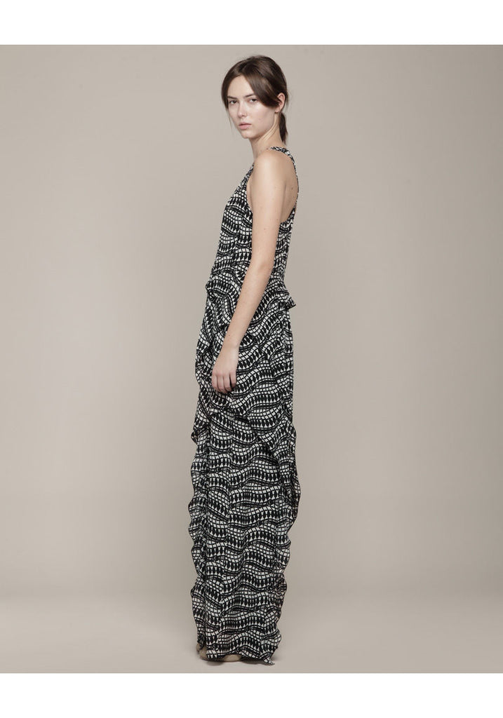 Flounce Printed Gown