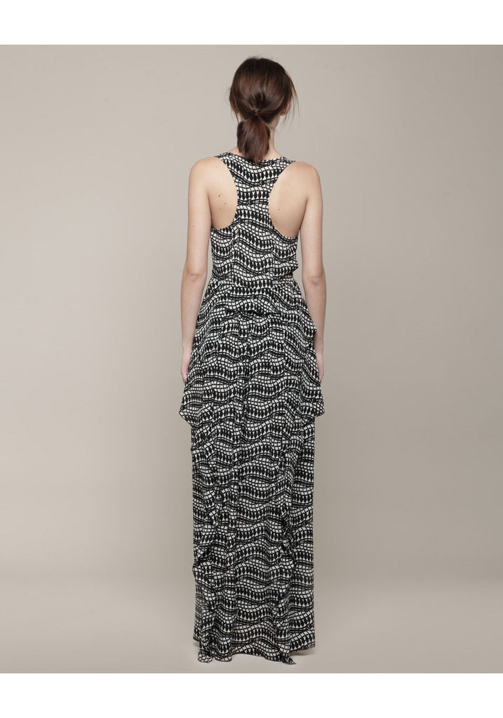 Flounce Printed Gown