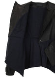 Layered Stretch Leather Jacket